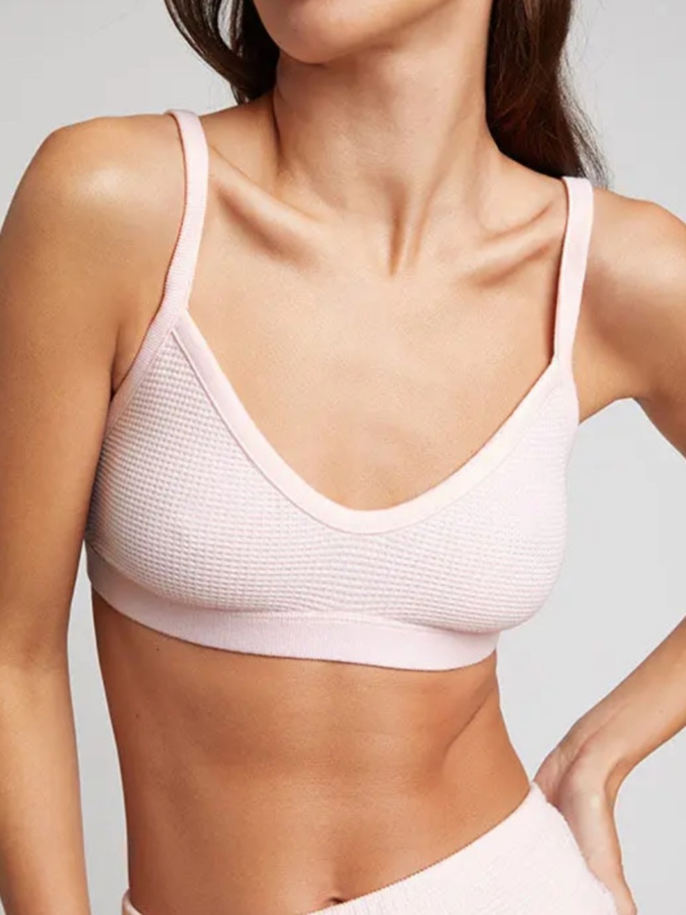 Negative Underwear Light Pink Knit Bralette in Puff